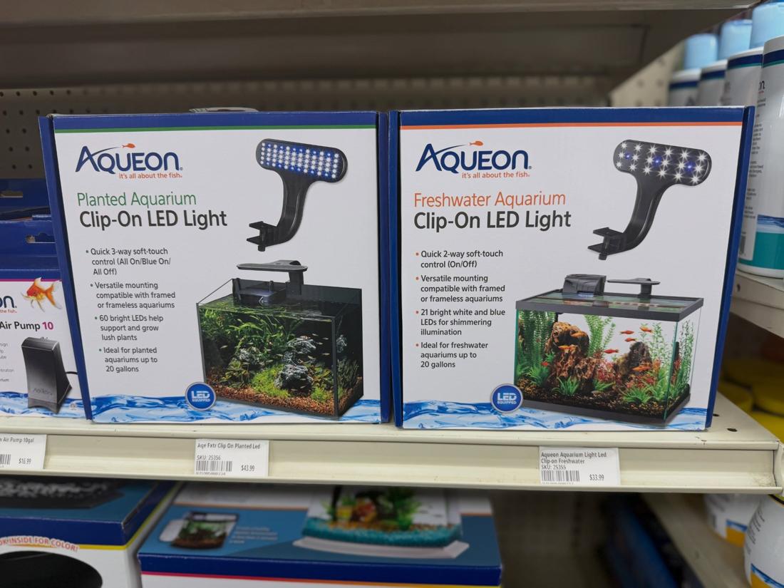 Aquarium lighting products available in store